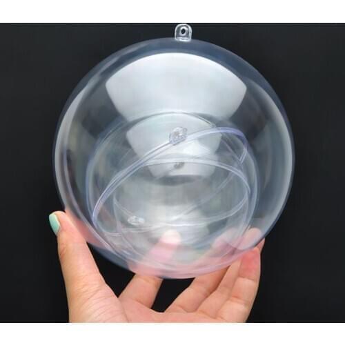 5PCS 4cm Transparent Open Christmas Tress Decorations Ball Plastic Bauble Ornament Gift Present Box Decoration