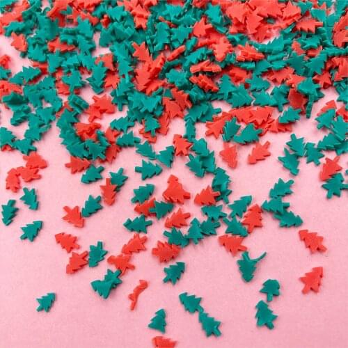 50g Christmas Tree Slices Polymer Hot Clay Sprinkles for Crafts DIY Nail Arts Decoration Plastic klei Tiny Cute Mud Particles