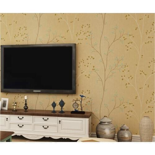 American Style Bedroom Wall Covering Modern Vintage Floral 3D Wallpaper Green Branch Wall Paper Papel De Parede 10MX53CM