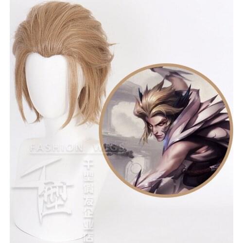 Anime League of Legends LOL Rakan The Charmer Short Cosplay Wig Synthetic Hair Halloween Costume Party Play Wigs