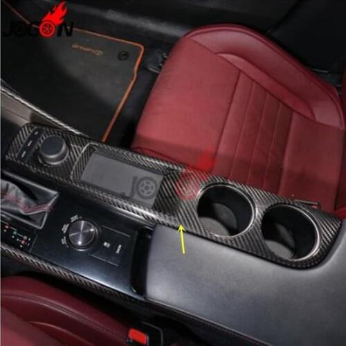 Carbon Fiber Made Car Interior Water Cup Holder Frame Gear Panel Sticker Trim For Lexus IS 250 350 2013 - 2016