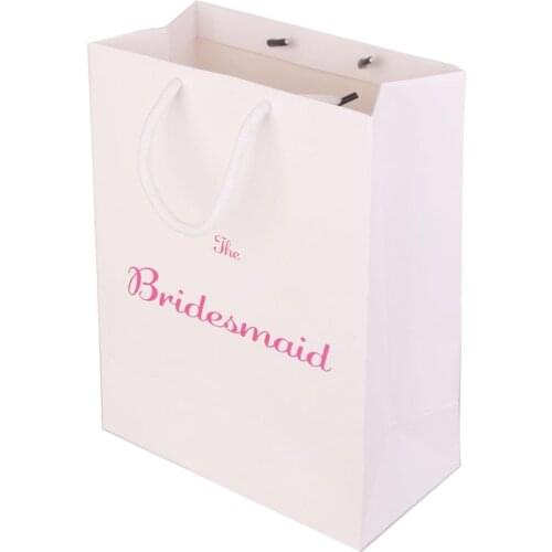 The Bridesmaid Printed Paper Favour Gift Bag with Handle for Wedding Party Printed Bridesmaid