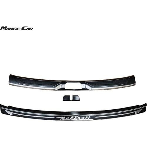 Black Inter Side Exterior Rear Trunk Bumper Guards Protector Plate Sill Plate Cover Trim 1PCS for Maserati Levante