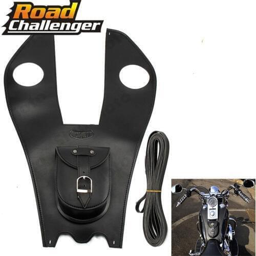 For Harley Softail Fatboy Heritage Deluxe Leather Tank Cover Panel Pad Chap Bib Motorcycle Accessories Tank Bag