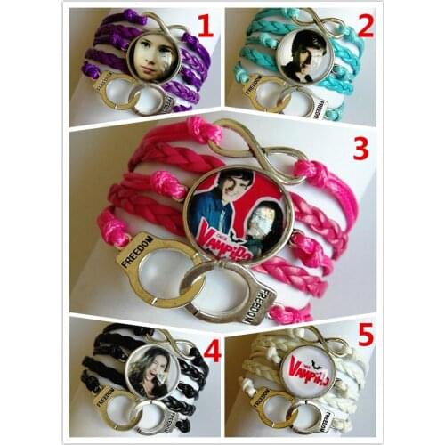 1pc CHICA VAMPIRO Bracelet Cuffs, infinity Glass bracelet Handcuffs bracelet Cartoon Movie Charms bracelet Time gems