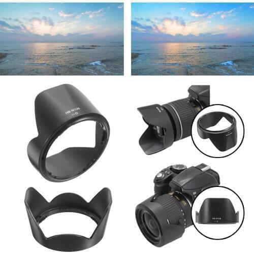 MAYITR 1pc Lens Hood Camera Accessories HB-N106 Plastic Lens Hood Shade Black For Nikon D3300 D5300 Cameras