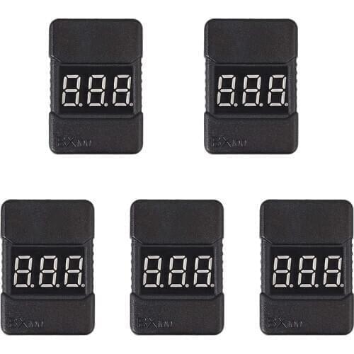 Hot 5PCS 1-8S Lipo Li-Ion Battery Voltage Tester Monitor RC Low-Voltage Buzzer Alarm for Household Battery Testers