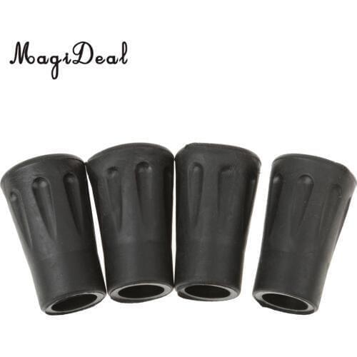 MagiDeal Outdoor 4pcs Replacement Rubber Tips End for Hiking Stick Walking Trekking Poles Pole Tip Protection Camping Hiking