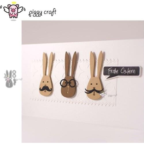 Piggy Craft metal cutting dies cut die mold Rabbit glasses beard Scrapbook paper craft knife mould blade punch stencils dies