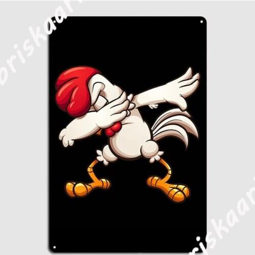 Dance With Chicken Metal Plaque Poster Cinema Kitchen Designing Wall Decor Party Tin sign Poster