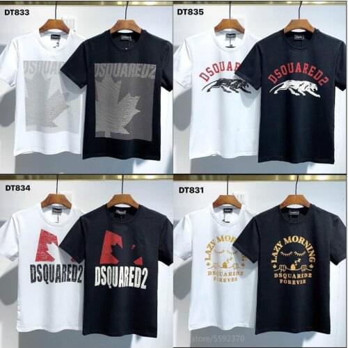 Dsquared2 1964 Men/Women Hip-Hop Round Neck Short-Sleeved T-shirt Cotton Locomotive Letter Printing Casual Tees men clothing