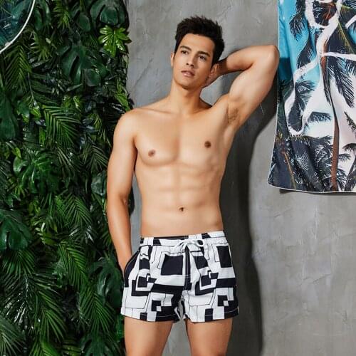 New Printed Swimwear Men Swimsuits Sunga Beach Board Shorts Swim Trunks Leisure Short Bottom Quick Dry Gay Men Swim Brief Short