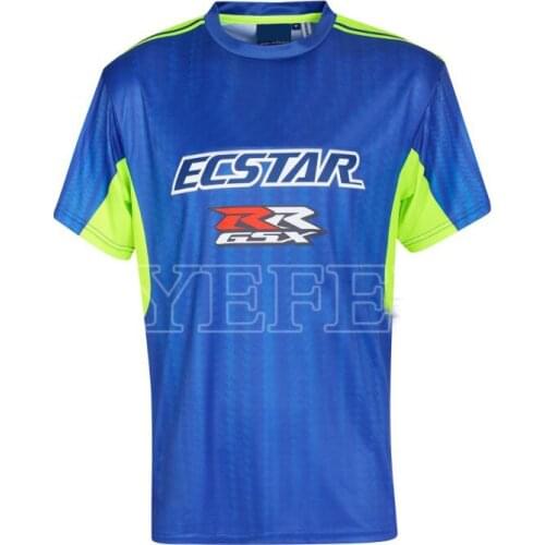 New Motorcycle Jersey For SUZUKI GSX Team Racing Blue T-shirt Riding Sports Motocross Quick Drying
