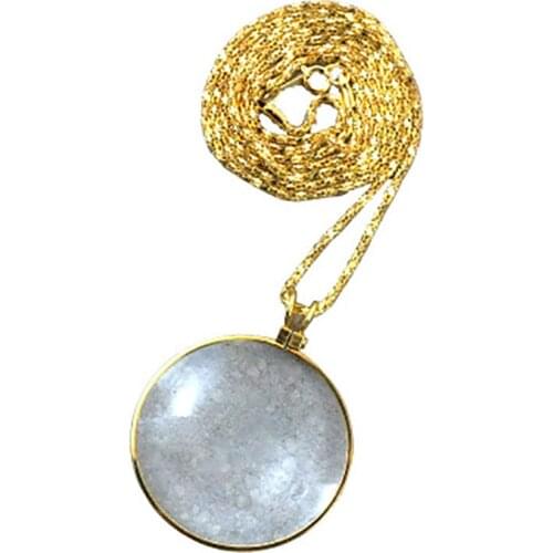 Zinc Alloy Necklace Magnifiers Seniors Reading Magnifying 5X Glass Lens Pendant Wearing Magnifier Elderly Sewing Auxiliary Tool