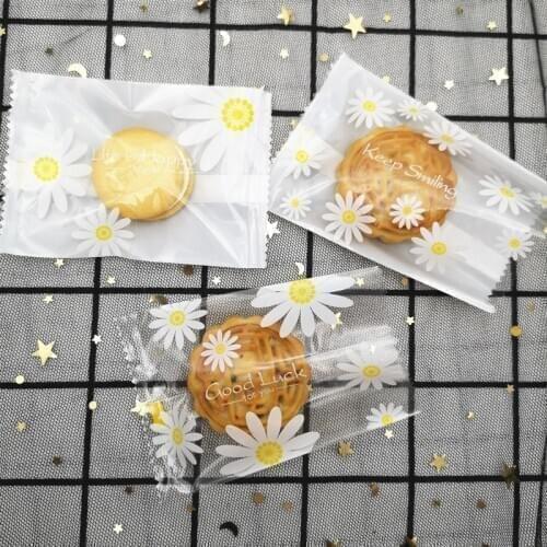 Daisy Wedding Candy Cookie Bags Heat Seal Cookies Baking Candy Food Packaging Bag Nut Matte DIY Biscuits For Birthday Party