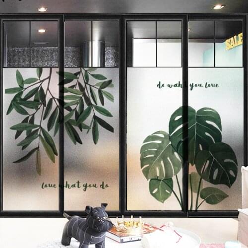 Plant Pattern Custom Size Window Film Static Cling Drop-Shipping Privacy Protection Home Decor For Window Cabinet Door