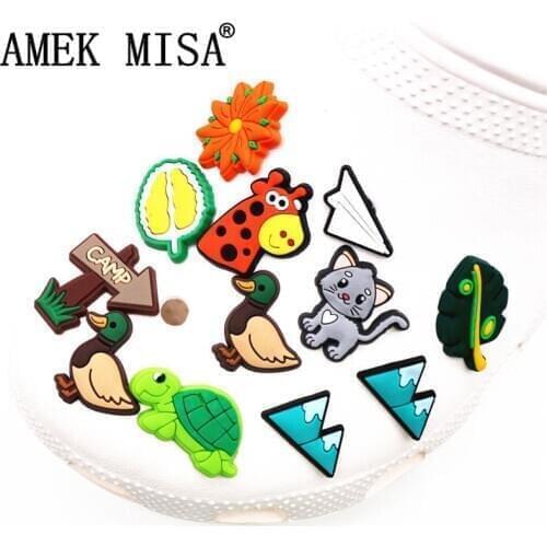 Novelty Animals Shoe Charms Accessories Cute Giraffe Duck Cat Turtle Durian Shoe Decoration for croc jibz Kids Party X-mas Gifts