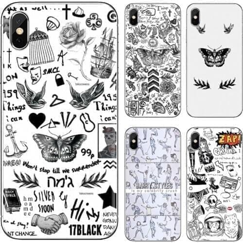 For Huawei Honor 6 6A 7 7X 7A 7C 8 8C 8X 9 9X 10 10i 20 Lite Play Pro Clear Silicone Phone Case Harry One Direction Tattoos