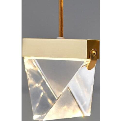 Luxury Crystal LED Pendant Lamp Gold LED Pendant Lights for living Room Bedroom Chrome Glass Hanging Lamp