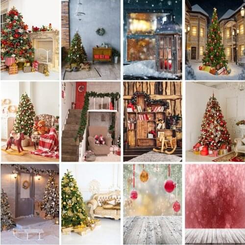Christmas Backgrounds For Photography Winter Snow Gift Baby Newborn Portrait Photo Backdrop Photocall 210315STY-01