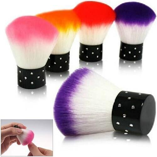 Random Colorful Soft Nail Art Brush for Acrylic & UV Gel Nail Art Dust Cleaner Brush Beauty & Health Fibre Sent at Random Brush