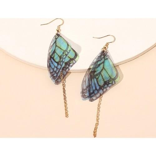 Vintage Gold Color Butterfly Long Tassel Drop Earrings Women Elegant Geometric Korean Hanging Earring Fashion Jewelry