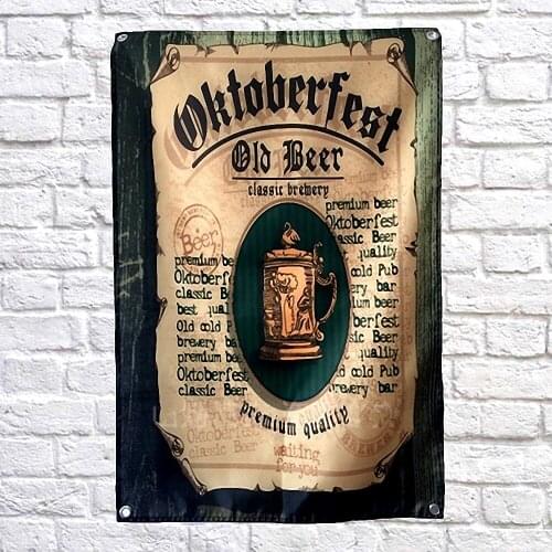 Cheers & Beer Vintage wine Poster Banner Wall Art Decorative Hanging Chart Retro Bar Signs Shabby Chic Flag Sticker Wall Decor