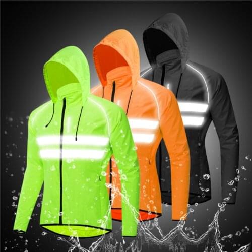 WOSAWE Windproof Cycling Hiking Jackets Men Riding Waterproof Cycle Clothing Bike Long Sleeve Jerseys Reflective Vest Wind Coat