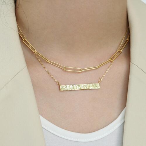 Silvology 925 Sterling Silver Tinfoil Texture Square Flake Necklace for Women Elegant Temperament Necklace Minimalist Jewelry