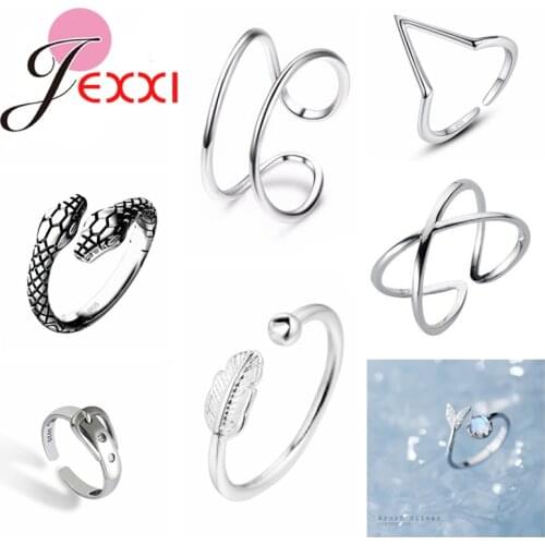 Gothic Style 925 Sterling Silver Layer Leaf Rings For Women Vintage Open Finger Rings Christmas Jewelry Gifts