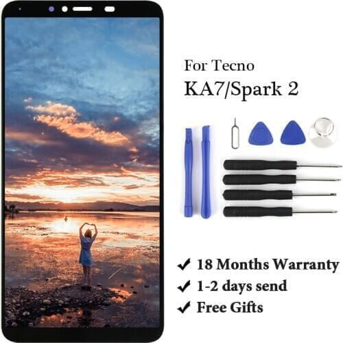 10 PCS Brand New For Tecno KA7 Lcd Digitizer High Quality Assembly Replacement For Tecno Spark 2 LCD Screen Spair Part