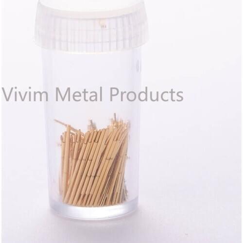 100 / Bag New Durable Metal Test Pin PA035-F Test needle Ferrule Seat Spring Detection Safety Probe Needle Sleeve Length 12 mm