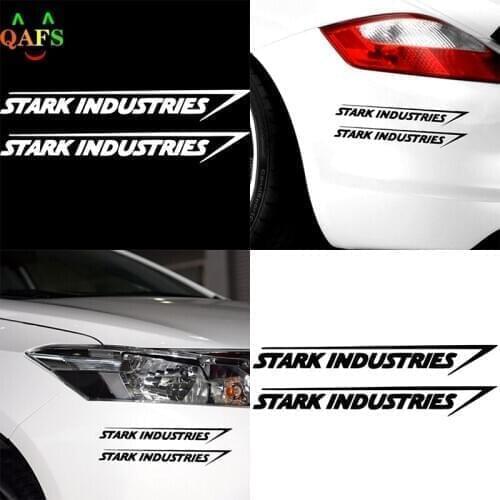 2Pcs Stark Industries Car Sport Racing Body Stripes Stickers Vinyl Decals