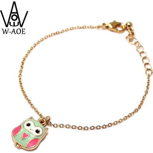 2020 New Fashion Gold Color Cute Owl Pendant Bracelets For Women Trendy Girl Lovely Animal Bracelet Best Gift Summer Jewelry