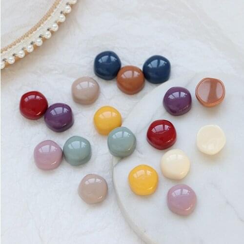 50 PCS 15mm Fashion Resin Candy Color Connectors Charm DIY Earrings Accessories For Jewelry Making