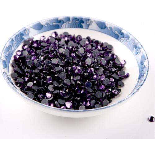 AA Grade SS6 SS10 AMETHYST DMC Hotfix iron on Rhinestones Round Stone Flatback glass for garments decorations women dress