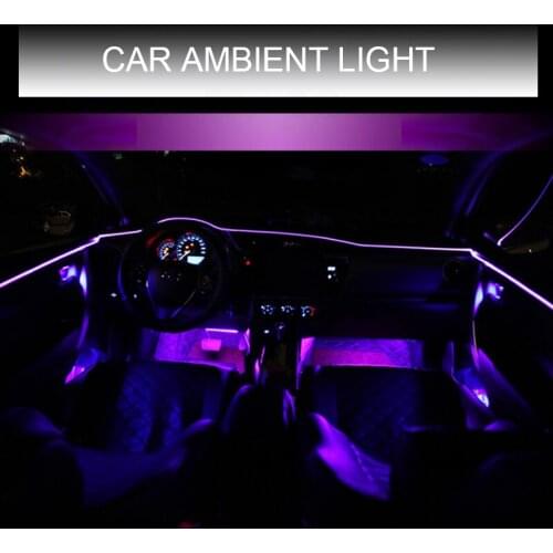 Cars Ambient Light 7 Colors EL Cold Line Flexible Car Lights Interior Decoration Moulding Trim Strips auto Ambient Light USB Cig