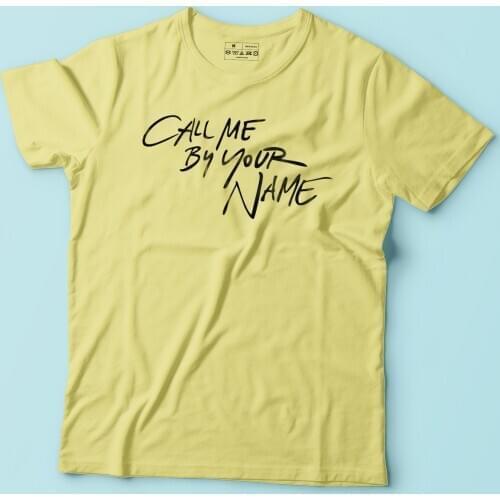 BLINGPAW Minimalist Call Me By Your Name Letter Print T-shirt Cotton Unisex Top&Tees Summer Tee Shirts