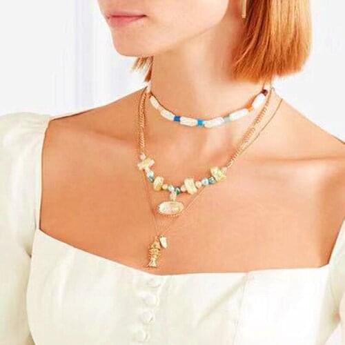 Simpleness Gold Color Cowrie Shell Pendant Necklace Lady High Jewelry Freshwater Pearl Naszyjnik Best Female Gift Armbandjes