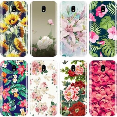 Peony Sunflowe Rose Daisy Plum Plants Flower Phone Case For Samsung Galaxy J3 J4 J6 J8 2018 J5 J7 2017 J5 J7 2016 J3PRO J7PLUS