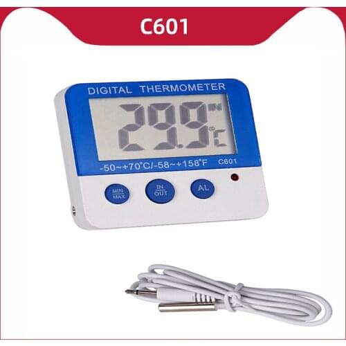 LCD Refrigerator Electronic Thermometer Mini Temperature Hygrometer Digital with Probe Sensor Display Indoor