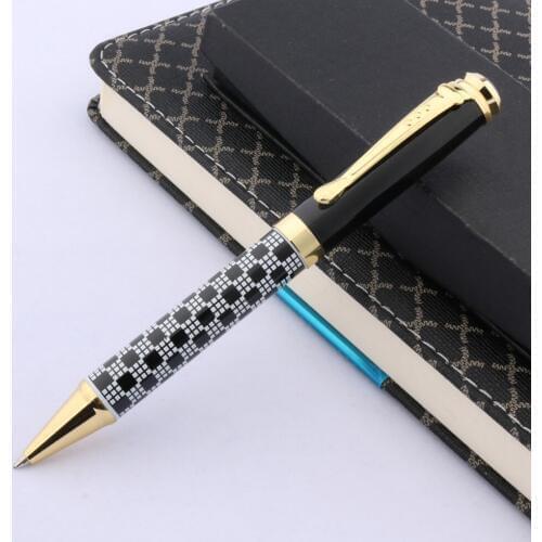 Jinhao 500 metal golden Black And White Chessboard BallPoint Pen