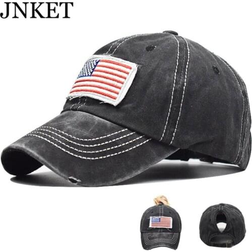 JNKET New Fashion Ponytail Baseball Cap Women Sunhat Washed Baseball Hat Snapbacks Hats Outdoor Sports Cap Gorras