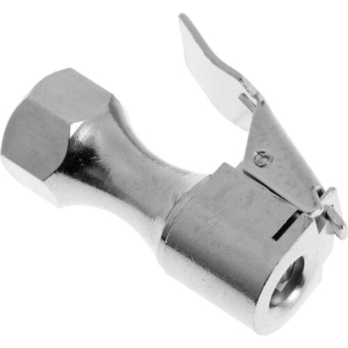 Brass Lock on Tire Inflator Air Chuck 1/4 "NPT Female Silver