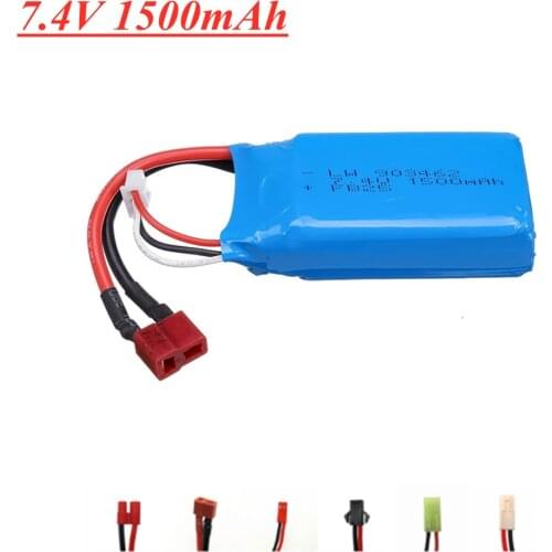 7.4V 1500mAh Lipo battery For FT009 RC Boat speed boat 12428 144001 RC Car 2S 7.4 V 1500 mah 903462 Battery JST/SM/KET/T Plug