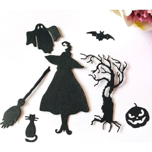 Halloween Metal Cutting Dies witch pumpkin diy Scrapbooking Photo Album Decorative Embossing PaperCard Crafts Die 2020