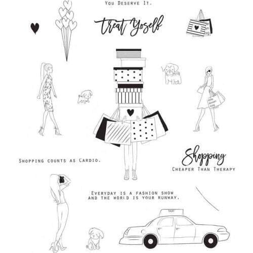 Fashion girl Transparent Clear Silicone Stamp/Seal for DIY scrapbooking/photo album Decorative clear stamp A698