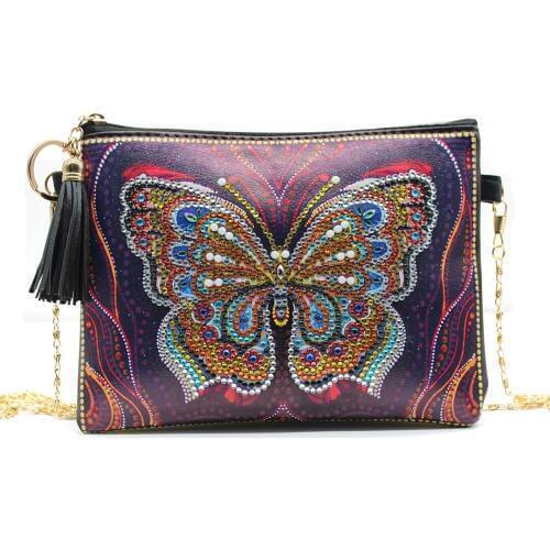 DIY Special Shape Diamond Painting Wallet Chain Shoulder Bag Leather Women Clutch Storage Bag Christmas Gift for Girlfriend