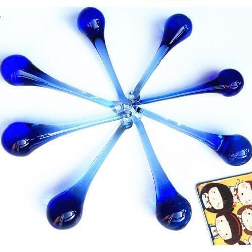 Free Shipping 150pcs 20x80mm Crystal Glass Blue colors Raindrop Pendants Curtain Parts For Hanging Wedding Party Decoration