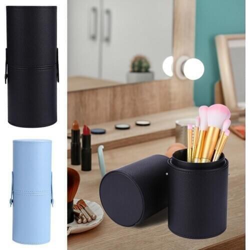 Portable PU Leather Makeup Brush Holder Travel Cosmetic Pens Storage Cup Case Beauty Pens Organizer Box Make up Tool Simple